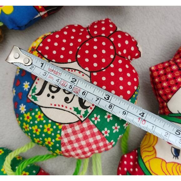 Lot 8 Vintage Plush Fabric Christmas Ornaments Primitive Drummer Noel Stuffy - Picture 8 of 8